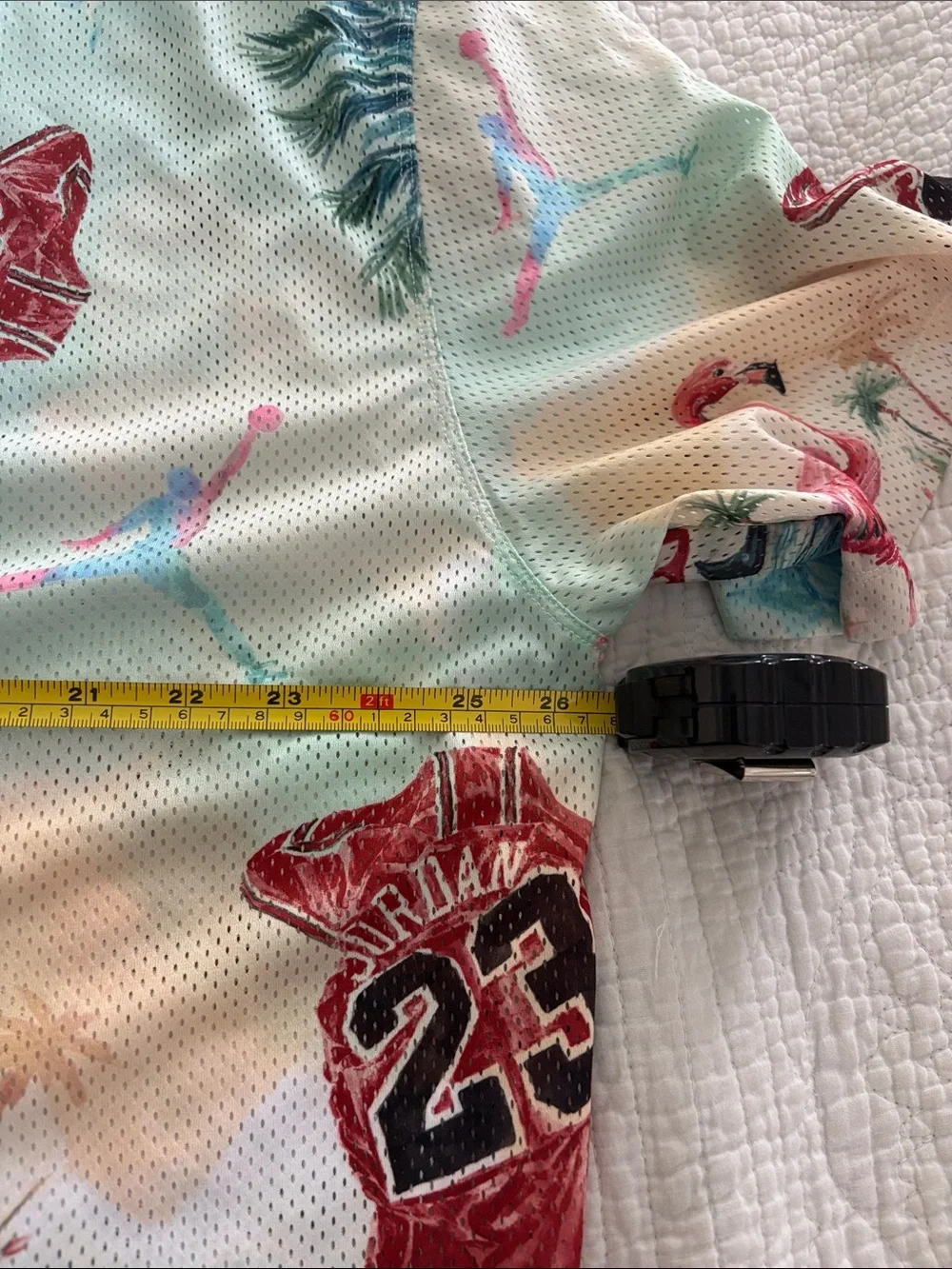 Jordan Mint Tropical Flamingo Button-Down Shirt with Pink Accents